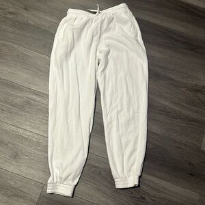 white h&m sweatpantsz